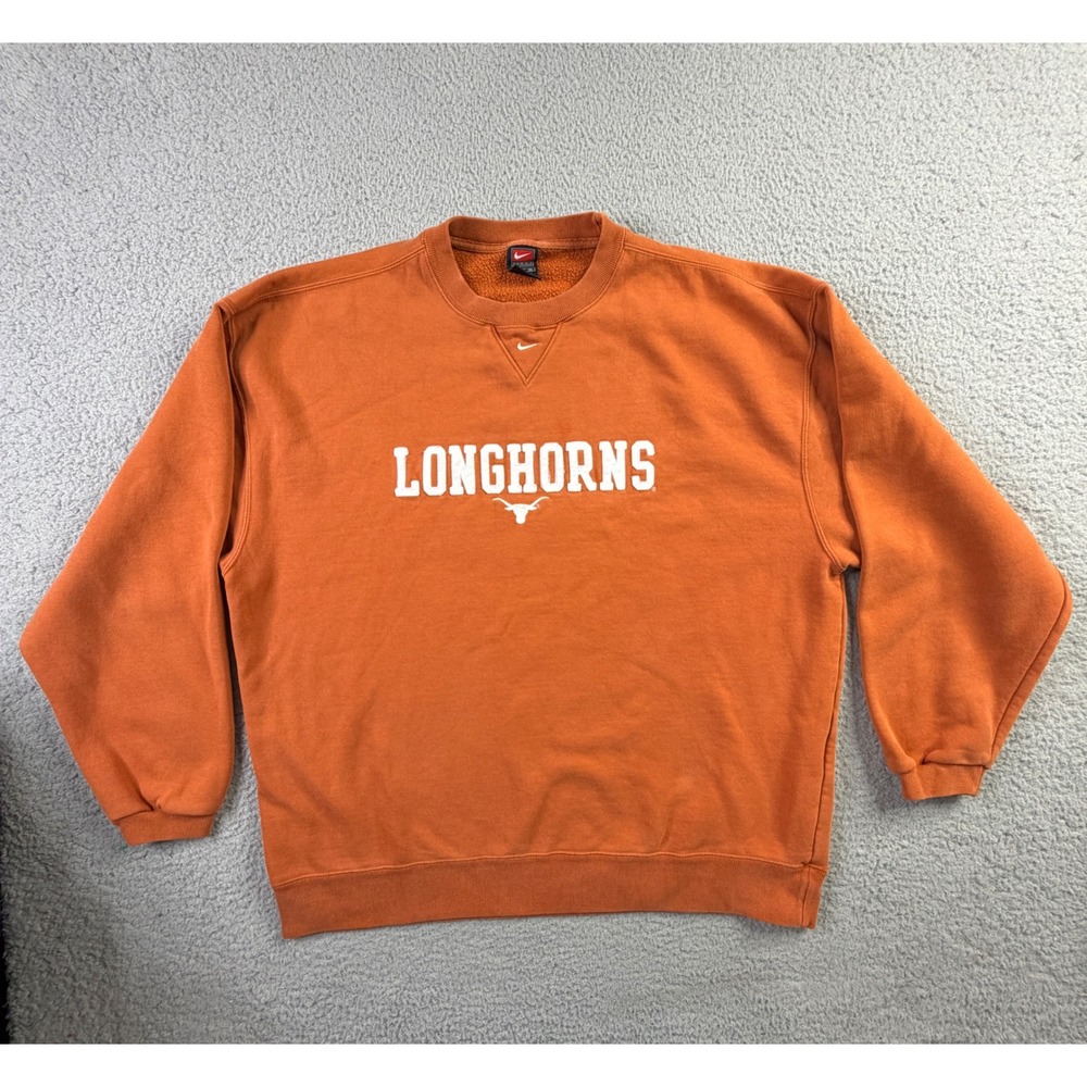 VTG 90s Texas Longhorns NIke Center Swoosh Team Sweatshirt Mens XL Made In Korea